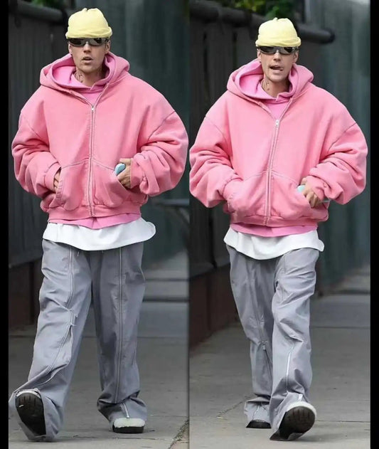 Justin Bieber SKYLRK Embroidery Cardigan zip up Hoodie Men Women fleece Heavy Fabric Oversized Hooded Pullover